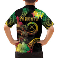 Halo Vanuatu Family Matching Long Sleeve Bodycon Dress and Hawaiian Shirt Beautiful Woman Dancing LT05 - Polynesian Pride