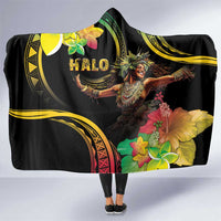 Halo Vanuatu Hooded Blanket Beautiful Woman Dancing LT05 One Size Black - Polynesian Pride