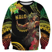 Halo Vanuatu Sweatshirt Beautiful Woman Dancing LT05 Unisex Black - Polynesian Pride