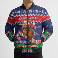 New Zealand Christmas Bomber Puffer Jacket Kiwi-sh You A Merry Christmas - Polynesian Pride