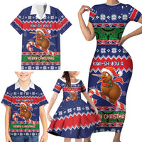 New Zealand Christmas Family Matching Short Sleeve Bodycon Dress and Hawaiian Shirt Kiwi-sh You A Merry Christmas - Polynesian Pride