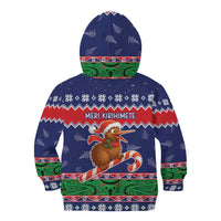 New Zealand Christmas Kid Hoodie Kiwi-sh You A Merry Christmas - Polynesian Pride