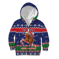 New Zealand Christmas Kid Hoodie Kiwi-sh You A Merry Christmas - Polynesian Pride