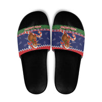 New Zealand Christmas Slide Sandals Kiwi-sh You A Merry Christmas - Polynesian Pride