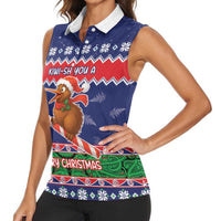 New Zealand Christmas Women Sleeveless Polo Shirt Kiwi-sh You A Merry Christmas - Polynesian Pride