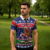 New Zealand Christmas Zipper Polo Shirt Kiwi-sh You A Merry Christmas - Polynesian Pride