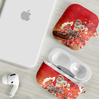 Hawaii Funny Christmas AirPods Case Santa Surfing With Tapa Pattern LT05 - Polynesian Pride