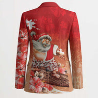 Hawaii Funny Christmas Blazer Santa Surfing With Tapa Pattern LT05 - Polynesian Pride