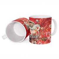 Hawaii Funny Christmas Ceramic Mug Santa Surfing With Tapa Pattern LT05 - Polynesian Pride