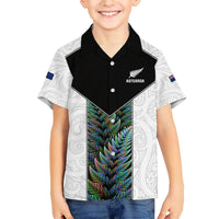 Custom New Zealand Fern Rugby Hawaiian Shirt World Cup 2023 Paua Shell Maori Pattern LT05 - Polynesian Pride