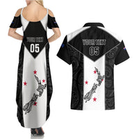 Custom New Zealand Player Rugby Couples Matching Summer Maxi Dress and Hawaiian Shirt World Cup 2023 Maori Pattern LT05 - Polynesian Pride