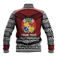 Personalised Tonga Constitution Day Baseball Jacket Tongan Kupesi Ngatu Pattern LT05 - Polynesian Pride