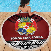 Tonga Constitution Day Beach Blanket Tongan Kupesi Ngatu Pattern LT05 - Polynesian Pride