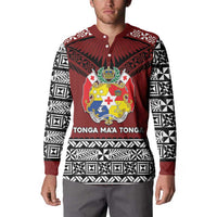 Personalised Tonga Constitution Day Button Sweatshirt Tongan Kupesi Ngatu Pattern LT05 - Polynesian Pride