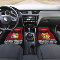 Tonga Constitution Day Car Mats Tongan Kupesi Ngatu Pattern LT05 Set 2pcs - Front Red - Polynesian Pride