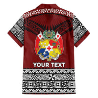Personalised Tonga Constitution Day Family Matching Long Sleeve Bodycon Dress and Hawaiian Shirt Tongan Kupesi Ngatu Pattern