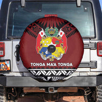 Tonga Constitution Day Spare Tire Cover Tongan Kupesi Ngatu Pattern LT05 Red - Polynesian Pride