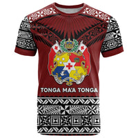 Personalised Tonga Constitution Day T Shirt Tongan Kupesi Ngatu Pattern LT05 Red - Polynesian Pride