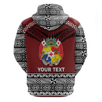 Personalised Tonga Constitution Day Zip Hoodie Tongan Kupesi Ngatu Pattern