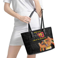 Papua New Guinea Tok Pisin Wik Leather Tote Bag Land Of The Unexpected LT05 - Polynesian Pride