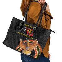 Papua New Guinea Tok Pisin Wik Leather Tote Bag Land Of The Unexpected LT05 - Polynesian Pride