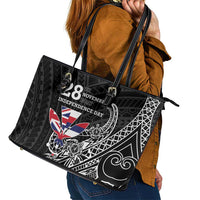 Hawaii November 28th Is My Independence Day Leather Tote Bag LT05 - Polynesian Pride