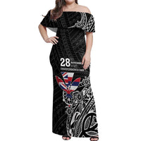 Hawaii November 28th Is My Independence Day Off Shoulder Maxi Dress LT05 Women Black - Polynesian Pride