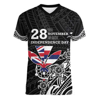 Hawaii November 28th Is My Independence Day Women V-Neck T-Shirt LT05 Female Black - Polynesian Pride