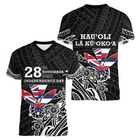 Hawaii November 28th Is My Independence Day Women V-Neck T-Shirt LT05 - Polynesian Pride