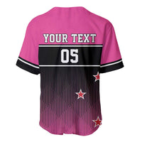 Custom New Zealand Women Cricket Baseball Jersey Pink Simple Style