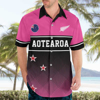 Custom New Zealand Women Cricket Hawaiian Shirt Pink Simple Style LT05 - Polynesian Pride