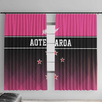 New Zealand Women Cricket Window Curtain Pink Simple Style LT05 With Hooks Pink - Polynesian Pride