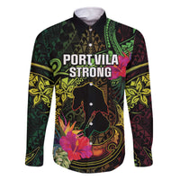 Vanuatu Family Matching Off The Shoulder Long Sleeve Dress and Hawaiian Shirt Be Strong Pray For Port Vila