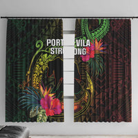 Vanuatu Window Curtain Be Strong Pray For Port Vila LT05 With Hooks Black - Polynesian Pride