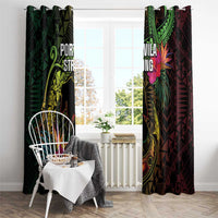 Vanuatu Window Curtain Be Strong Pray For Port Vila LT05 - Polynesian Pride