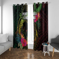 Vanuatu Window Curtain Be Strong Pray For Port Vila LT05 With Grommets Black - Polynesian Pride