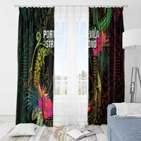 Vanuatu Window Curtain Be Strong Pray For Port Vila LT05 - Polynesian Pride
