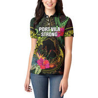 Vanuatu Women Polo Shirt Be Strong Pray For Port Vila