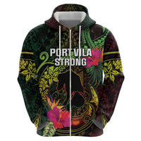 Vanuatu Zip Hoodie Be Strong Pray For Port Vila