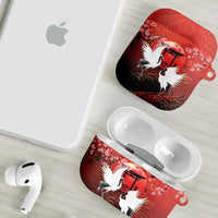 Hawaii and Japan Together AirPods Case Polynesian Art Tattoo With Cranes And Sakura LT05 - Polynesian Pride