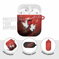 Hawaii and Japan Together AirPods Case Polynesian Art Tattoo With Cranes And Sakura LT05 - Polynesian Pride