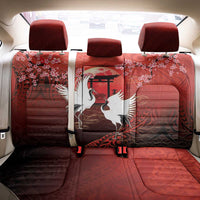 Hawaii and Japan Together Back Car Seat Cover Polynesian Art Tattoo With Cranes And Sakura LT05 - Polynesian Pride