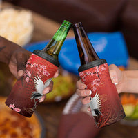 Hawaii and Japan Together 4 in 1 Can Cooler Tumbler Polynesian Art Tattoo With Cranes And Sakura - Polynesian Pride