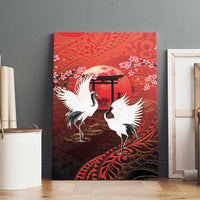 Hawaii and Japan Together Canvas Wall Art Polynesian Art Tattoo With Cranes And Sakura LT05 - Polynesian Pride