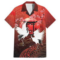 Hawaii and Japan Together Family Matching Tank Maxi Dress and Hawaiian Shirt Polynesian Art Tattoo With Cranes And Sakura - Polynesian Pride