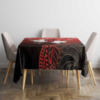 Hawaii and Japan Together Tablecloth Polynesian Art Tattoo With Cranes And Sakura LT05 - Polynesian Pride