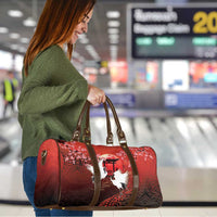 Hawaii and Japan Together Travel Bag Polynesian Art Tattoo With Cranes And Sakura - Polynesian Pride