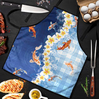 Hawaii And Japan Apron Plumeria Lei With Koi Fish Blue LT05 Blue - Polynesian Pride