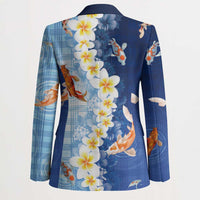 Hawaii And Japan Blazer Plumeria Lei With Koi Fish Blue - Polynesian Pride