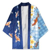Hawaii And Japan Kimono Plumeria Lei With Koi Fish Blue - Polynesian Pride